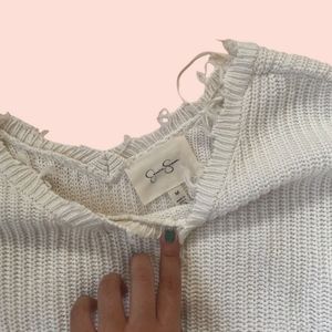 Jessica simpson distressed cropped sweater